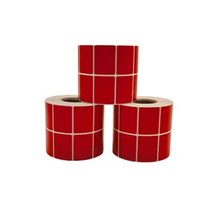 Thermal Transfer Address Sticker Red Color 40mm*30mm Matt Semi Gloss Adhesive Paper Transparent Label Rolls