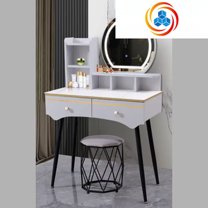 Tocador de Madera de Estilo Europeo Moderno con Espejo Iluminado y Herrajes Duraderos de Acero Inoxidable para Uso en Dormitorios de Hotel, Color Personalizable - Product Image 1