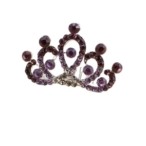 Peigne à cheveux couronne en alliage de strass, couleurs mélangées, accessoire de mariée pour mariage - Product Image 5