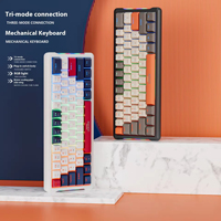 Keyboard Gamer 61 Tombol Keyboard Mekanik Nirkabel Mini Tiga Mode untuk Keyboard Bluetooth Hot-swap untuk Laptop PC Game