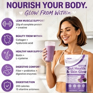 Proteína vegetal de marca privada OEM/ODM, fibra que favorece la digestión, L-glutatión, salud intestinal, brillo de la piel, batido de repuesto de comidas en polvo con Ube. - Product Image 5