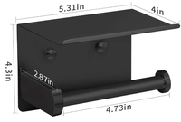 Porte-papier toilette auto-adhésif Sondoly avec étagère pour téléphone, porte-rouleau de papier toilette mural en acier inoxydable