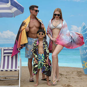 Serviette de plage personnalisée rectangulaire grande taille, serviettes de bain de haute qualité, séchage rapide, anti-sable, en microfibre tricotée, pour l'été et la natation - Product Image 1