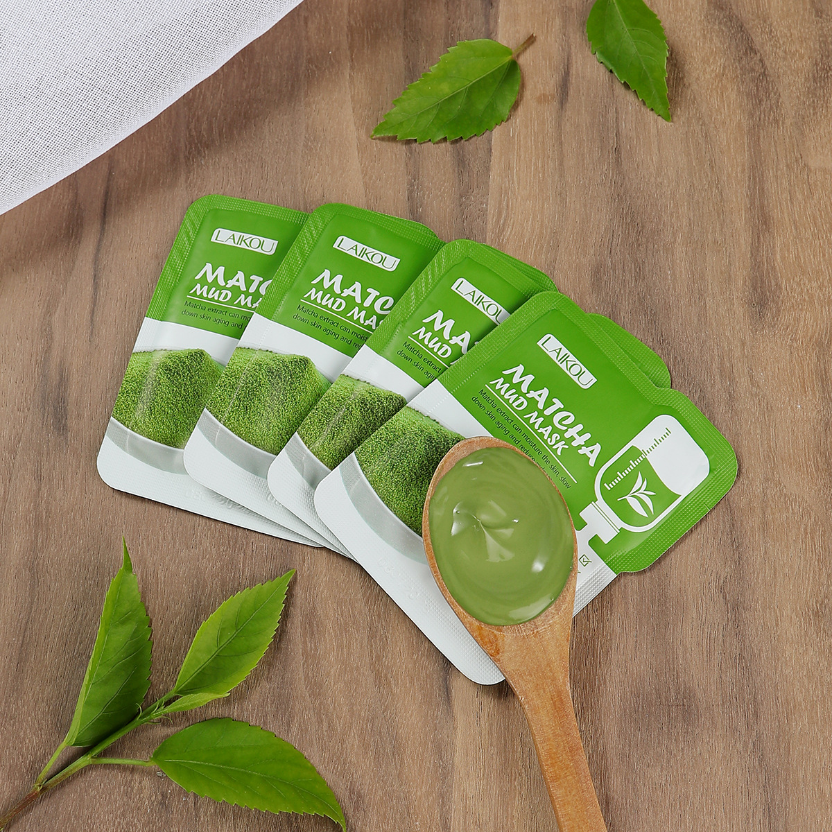 Matcha Series 1Pc 5g Green Clay Mask Sheet Bag Hydrating Moisturizing Face Care for Sensitive Skin Include Seaweed Aloe