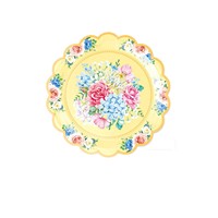 Service de vaisselle en plastique rond à bordure dentelle, style mignon, pour fête du thé de printemps, anniversaire de filles, décorations de table