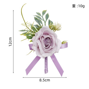 Pulsera <span class=keywords><strong>de</strong></span> Flores Artificiales Personalizada para Boda, Graduación, Día <span class=keywords><strong>de</strong></span> San Valentín, Pascua, en Azul, Rosa <span class=keywords><strong>y</strong></span> Rojo, con Cinta para Novia <span class=keywords><strong>y</strong></span> Damas <span class=keywords><strong>de</strong></span> Honor - Product Image 4