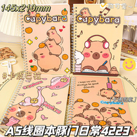 Mignon Capybara A5 Bobine Étudiant Dessin Animé Spirale Reliure Horizontale Capybara Cahier Étude Papeterie En Gros