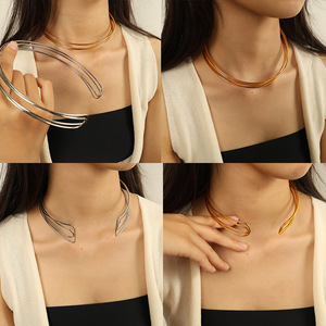 Minimalist C Shape <b>Necklace</b> Zinc Alloy Women's Jewelry Party Fashion Accessory - Product Image 4