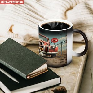 Heat Press Blank Sublimation Mug Frosted Black 11oz <b>Ceramic</b> Heat Sensitive Gift <b>Cup</b> - Product Image 3