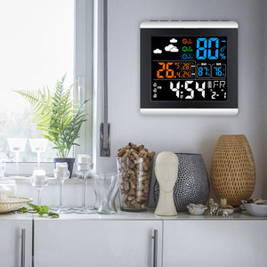 Station météo murale intelligente électronique à écran LCD numérique à commande vocale <span class=keywords><strong>en</strong></span> ABS, affichage de la température et de l'humidité pour la décoration de la maison et de la chambre à coucher - Product Image 5