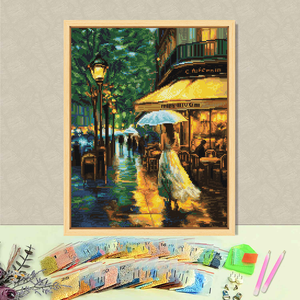 Kit de Peinture Diamant DIY Paysage Artistique avec Cadre 43x54cm, Perles Rondes, Strass en Cristal, Impression Rectangulaire - Product Image 2