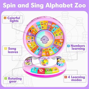 Rotation Musique Grande Roue Jouet Spin and Sing Alphabet <span class=keywords><strong>Zoo</strong></span> Jouets Éducatifs Bébé Apprentissage Montessori Jouet - Product Image 2