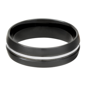 Bague en métal minimaliste personnalisée OEM, ajustement confortable, bicolore, avec zirconium, cadeau <span class=keywords><strong>d</strong></span>'anniversaire - Product Image 3