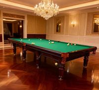 Meja Snooker Bola Delapan Hitam Gaya Inggris dan Cina Baru, Standar 3.85x2.05m, Kayu Ash
