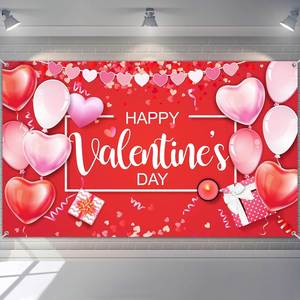 Hot Sale High Quality Waterproof Valentine's Day Polyester <b>Banner</b> Custom Print for Romantic Party Home Wall Yard Outdoor Decor - Product Image 4