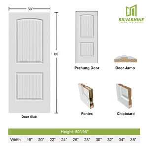 Puertas precolgadas de núcleo sólido para <span class=keywords><strong>Interior</strong></span> moderno, <span class=keywords><strong>puerta</strong></span> de salón de madera moldeada imprimada de <span class=keywords><strong>MDF</strong></span>, puertas de último diseño - Product Image 3