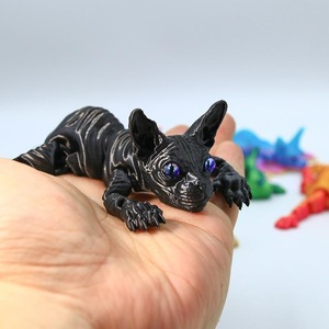 Modelo de juguete de gato siamés impreso en 3D creativo al por mayor, adornos de gato sin pelo de moda de plástico para niños, personajes de Frozen, puesto de cristal - Product Image 2