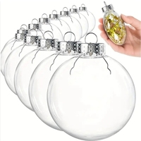Boule de Noël transparente plate de 6 cm, 8 cm, 10 cm, de haute qualité, à peindre soi-même, décoration de boule transparente, ornement