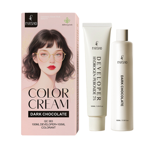 ชุดย้อมผมสีน้ำตาลธรรมชาติแบบกึ่งถาวรสำหรับผู้หญิงมืออาชีพ ปราศจากแอมโมเนีย สีครีมช็อกโกแลตเข้มจากสมุนไพร - Product Image 1