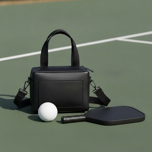 Pochette de rangement structurée en PU italien pour balles de pickleball et cartes, aspect italien, lisse, avec logo personnalisé, vente en gros, pour balles de tennis - Product Image 3