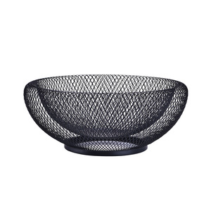 Corbeille à fruits double couche en fer forgé de style nordique, ronde, moderne, pour salon, bol de rangement alimentaire, paniers en métal - Product Image 5
