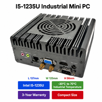 Mini PC industriel Intel I5 1235U avec ventilateur DC12V 4*USB3.0 1*M.2 2280 DDR4 3200 MHZ 1*VGA+2*RS232COM+1*Intel I226-V LAN+1*