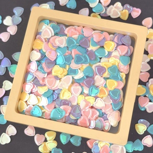 Paillettes Cœur Pastel Arc-en-ciel Mélangées pour Nail Art, Paillettes Cœur Chunky - Product Image 3