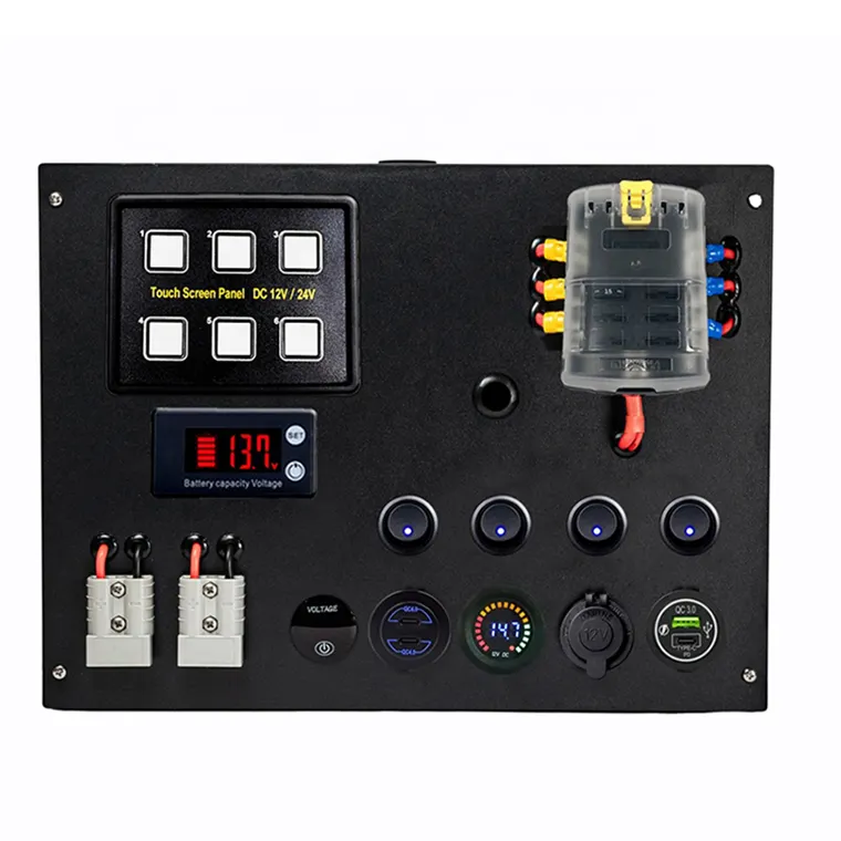 Dc <span class=keywords><strong>12V</strong></span> Auto Setup Switch Board Ander Stekkers Power Meter Elektronica Systeem Power Solar Accessoire Distributie Controle Doos