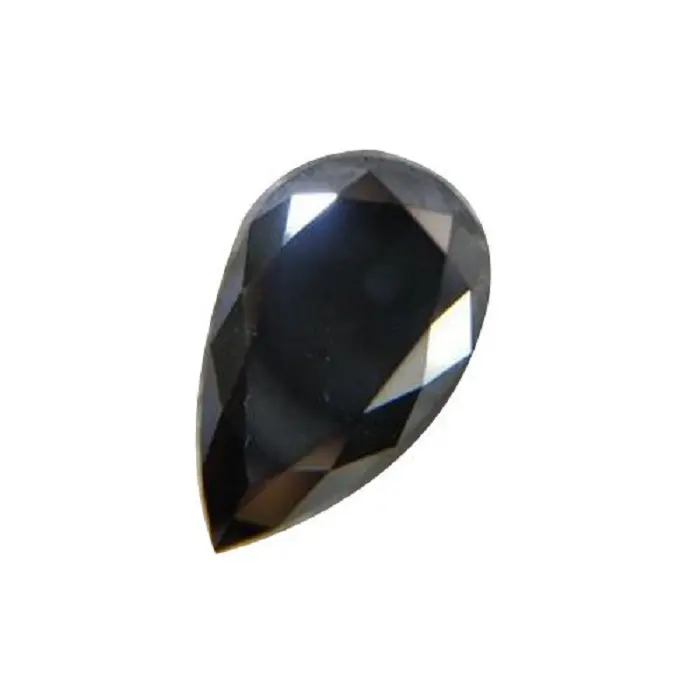 2.44 CARAT 9.9*7.4*4 MM AAA ROSE CUT PEAR SHAPE BLACK DIAMOND