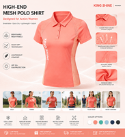 Chemises Polo Personnalisées OEM en Poly Maille 100% Respirantes et Rafraîchissantes, Uniformes de Sport, Polos à Séchage Rapide pour Femmes et Hommes, Polos de Golf