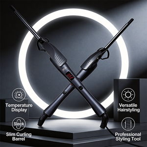 เครื่องม้วนผมไฟฟ้าเซรามิกสำหรับมืออาชีพ พร้อมหน้าจอ LCD แสดงอุณหภูมิ แกนม้วน PTC รูปทรงครึ่งวงกลม - Product Image 4