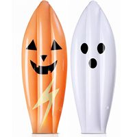 Planche de surf gonflable avec motifs citrouille et fantôme – Accessoire unique en PVC pour fêtes sur le thème de la plage