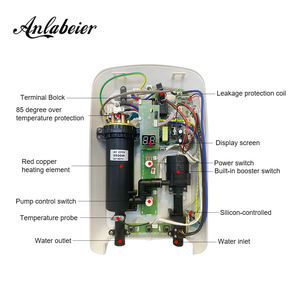 5500W 220V Calentamiento rápido Ajuste de temperatura Cocina Ducha Géiser Calentador de agua instantáneo Bomba de refuerzo incorporada - Product Image 4