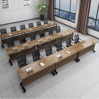 Meilleures ventes Table d'apprentissage pliante pour formation Roues à cadre en acier Caractéristiques d'écriture du travail Table de conférence du fabricant chinois