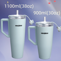 Bouteille d'eau isotherme Eastman en acier inoxydable avec couvercle monobloc, poignée intégrée, anti-fuite et design sans angles vifs