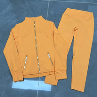 Ensemble de veste de yoga avec logo, 40 couleurs, veste à manches longues de haute qualité, coupe ajustée, ensemble de veste de sport et de leggings de yoga