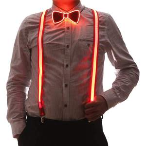 Bretelles et nœud papillon LED lumineux pour <span class=keywords><strong>homme</strong></span> avec piles pour fêtes costumées d'Halloween, de Thanksgiving et de la Fête des Pères - Product Image 4
