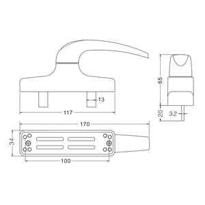 Poignées amovibles de luxe au Yémen pour fenêtres en aluminium Poignée crémone multi-points à 2 points - Product Image 2