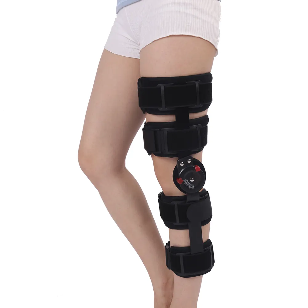Apoio de joelho com dobradiça, dispositivo de reabilitação do curso, alívio da dor no joelho