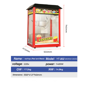 Nueva Máquina de <span class=keywords><strong>Palomitas</strong></span> de Maíz Eléctrica Comercial Automática Yuetu, Profesional, de Acero Inoxidable, Capacidad de 8 oz, <span class=keywords><strong>Palomitas</strong></span> de Maíz <span class=keywords><strong>con</strong></span> Caramelo, 1400 W - Product Image 2