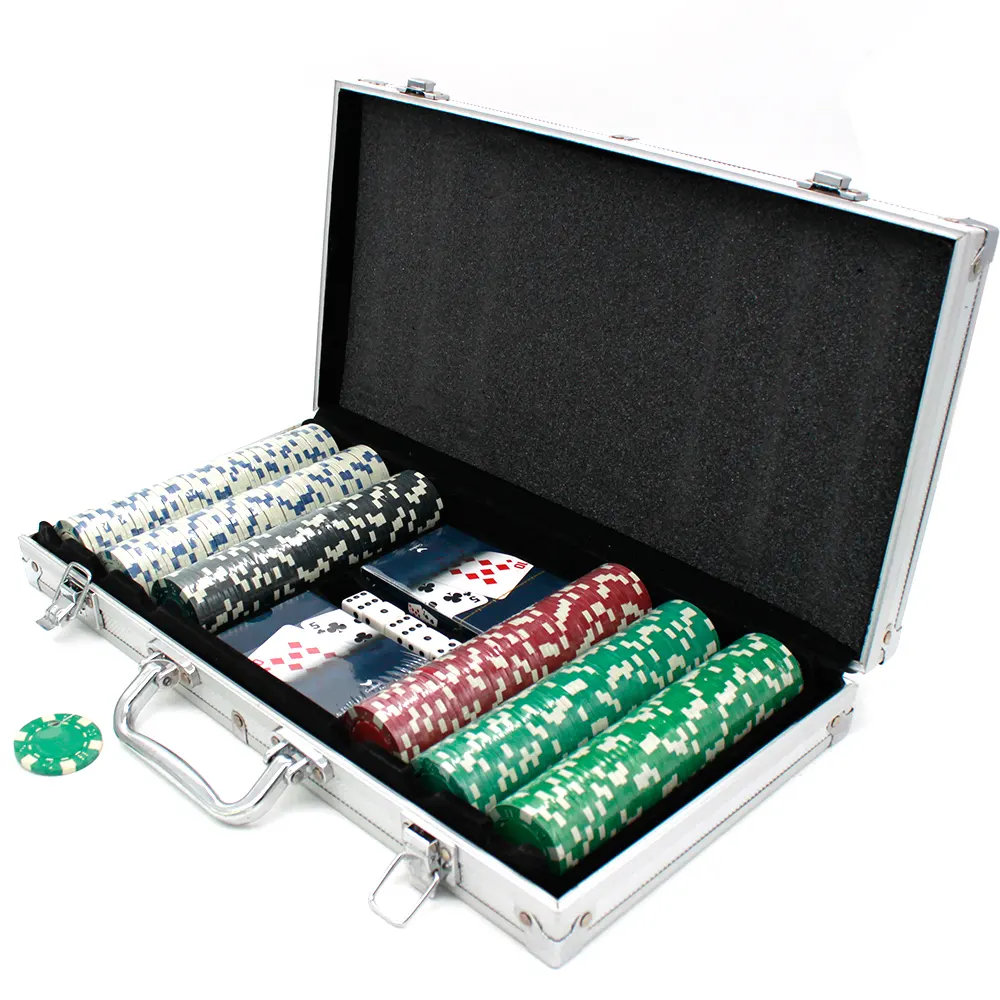 Offre Spéciale nouveauté 300 pièces casino jetons de poker 2 cartes à jouer 5 dés coffret