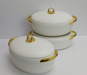 Ensemble de chauffe-plats ovales pour la maison, 3 pièces (2L, <span class=keywords><strong>2</strong></span>.5L, 3L), en acier inoxydable, isotherme, pour la vente en gros au Nigeria - Product Image 2