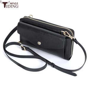 Sac à téléphone en cuir véritable de vache avec fermeture à bouton et fermeture éclair, portefeuille-pochette pour femme pour un usage quotidien - Product Image 5