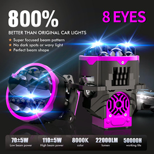 Lente Proiettore Bi-LED Dragon Ball da 3 Pollici con 4, 5, 8 Occhi, 8000K, Senza Punti Oscuri, Raffreddamento in Alluminio, per Retrofit <span class=keywords><strong>Fari</strong></span> Auto - Product Image 3