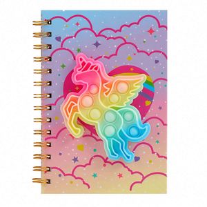 Cuaderno Moderno con Cubierta de Cuero con Diseño de Unicornio, Espiral, Multifuncional, Antiestrés, Impreso, para Estudiantes, Regalo para Niños - Product Image 5