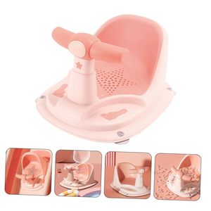 Chaise de bain et de douche pour bébé en plastique, robuste et durable, avec ventouses de dossier, rose et bleue, écologique, avec garantie commerciale - Product Image 4