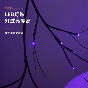 Lampe Led en rotin, 2m, 48 Led, étanche, fonctionnant sur batterie, lumière constante avec minuterie, pour décoration intérieure de noël et de mariage - Product Image 1