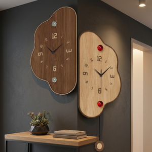 Creative Elegant Retro Vintage Pendulum Living Room Wall Hanging Cream Cloud Double Sided Non Punching Silent <b>Battery</b> <b>Clock</b> - Product Image 3