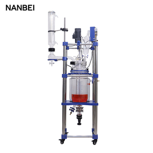 Reactor de vidrio de tanque agitado de mezcla de agitación con matraz receptor doble - Product Image 6