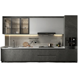 Sang trọng hiện đại lưu trữ nhà bếp đảo Tủ Set với rượu vang giá tùy chỉnh thiết kế đựng thức ăn cửa kính & đá cẩm thạch Countertop cho Trang chủ - Product Image 5